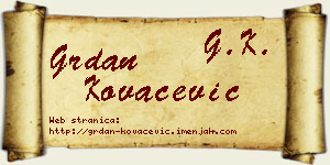 Grdan Kovačević vizit kartica